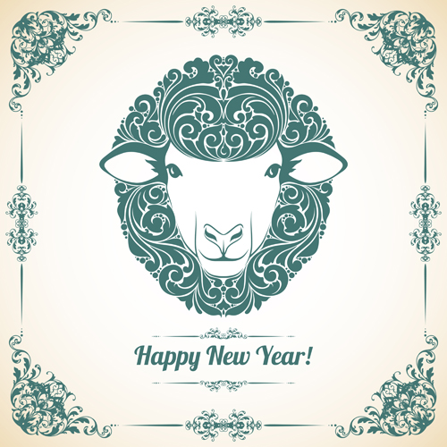 Sheep-new-year-2015-retro-vector-background-01